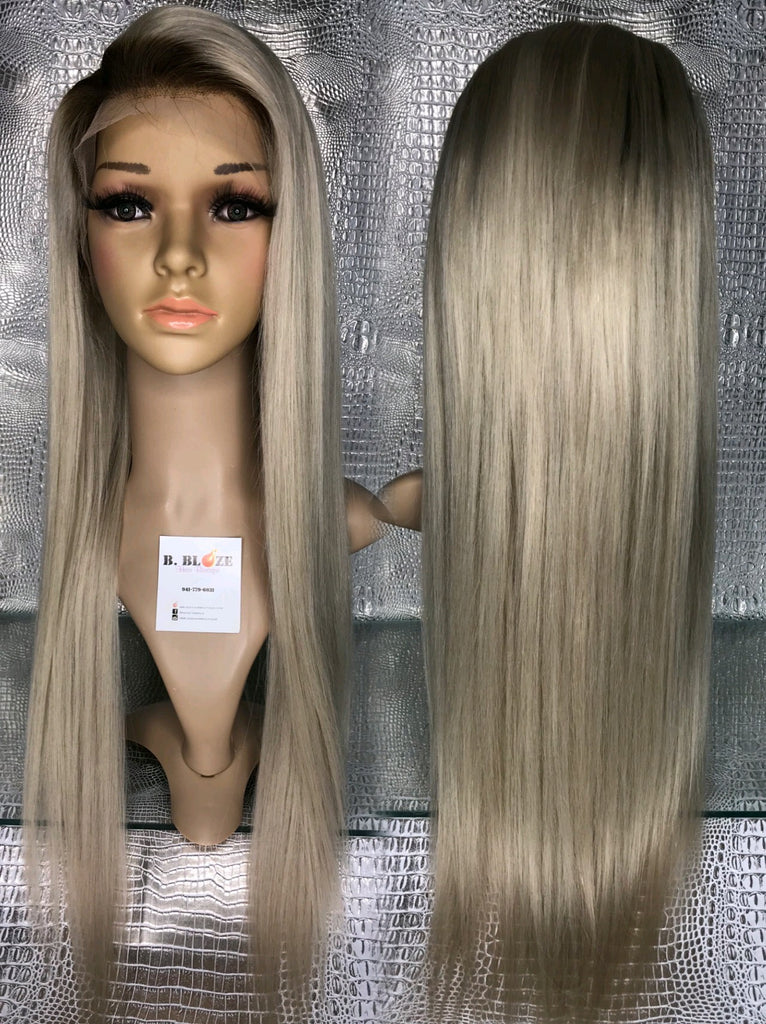 Ash Blonde 60/4 Straight Lace Wig