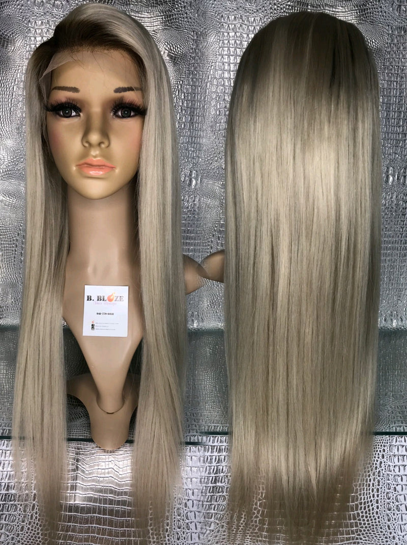 Ash Blonde 60/4 Straight Lace Wig