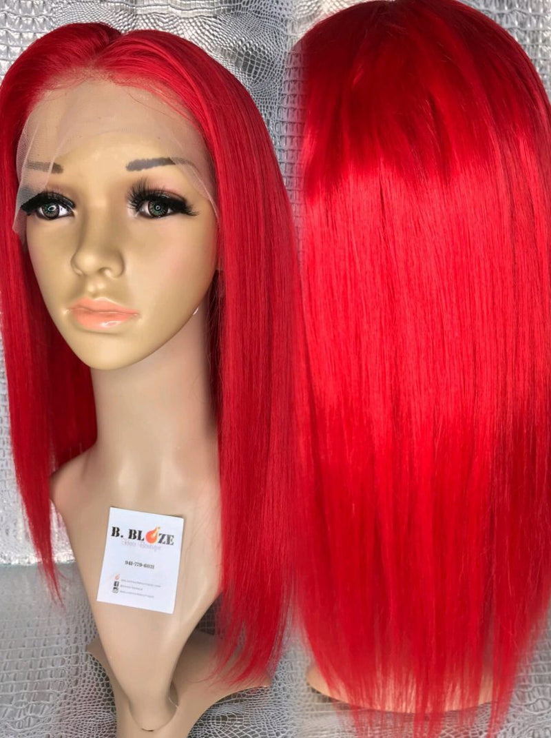 Fire Engine Red Lace Wig