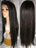 Black Highlights Lace Wig